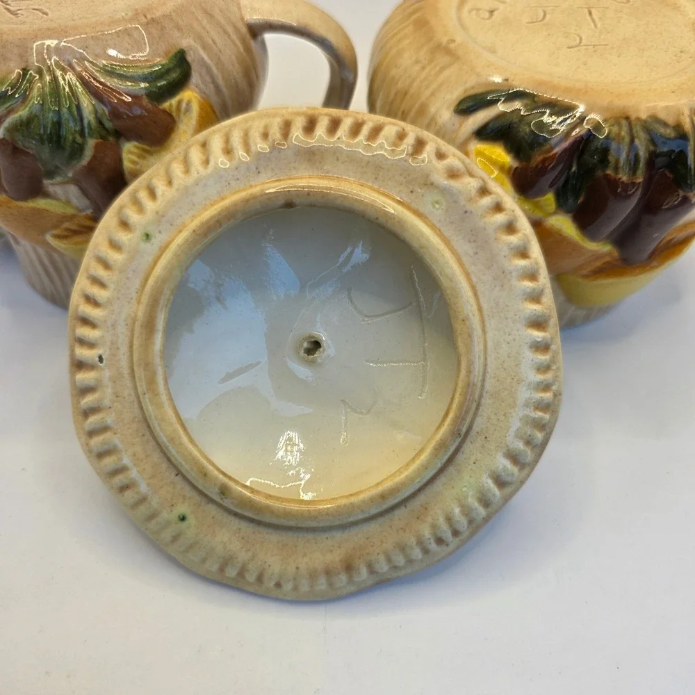 Vintage Arnel's Mushroom Ceramic Creamer and Sugar Bowl Set 1970s Retro Decor